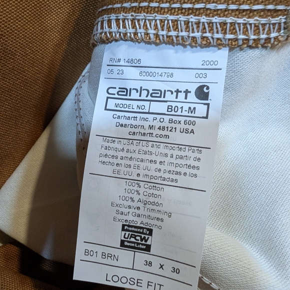Carhartt Men's Loose Fit Double Front Carpenter Work Pants 38x30 - Picture 11 of 16